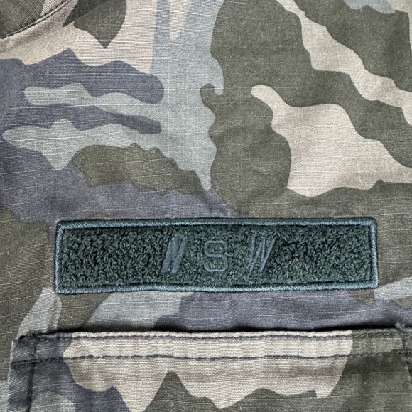 Nike NSW Sportswear Mens Size XL Blue Camo Snap Military Style Jacket - Picture 3 of 12